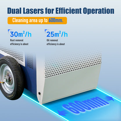 Intelligent Floor Laser Cleaning Machine 3000W Marble Floor Cleaning Machine Floor Rust Oil Remover on Metal/Stone