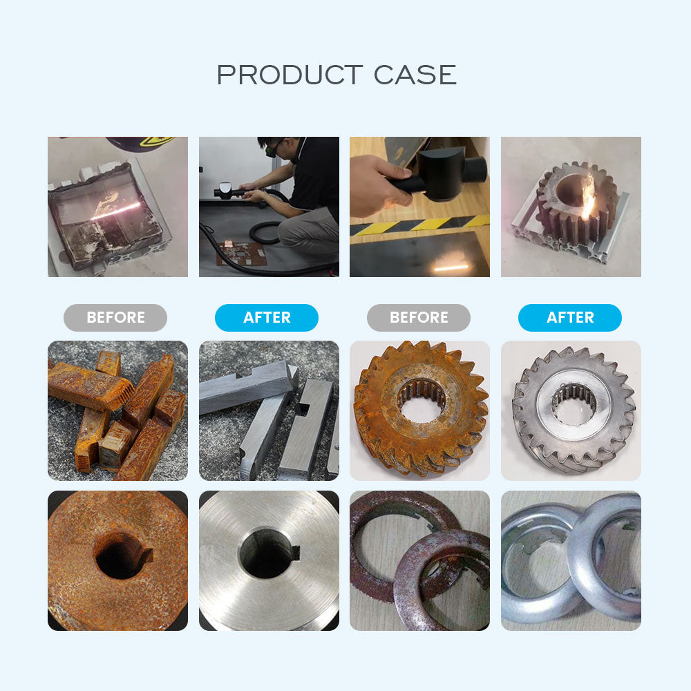 Used Portable 100W Laser Rust Remover Suitcase 100W Fiber JPT Laser Source Pulse Laser Cleaner Efficient Rust, Stain, Plating, and Oil Removal for Metals