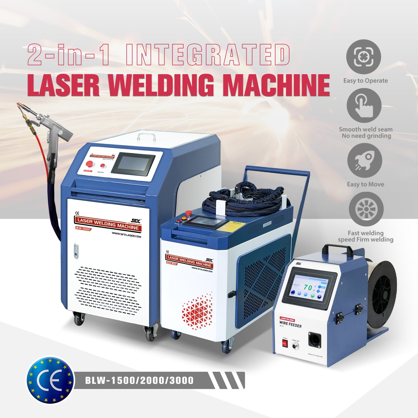 2 in 1 Laser Welding Machine Fiber Laser Welder 1500W 2000W 3000W With Auto Wire Feeder Laser Welder for Metal/Stainless Steel