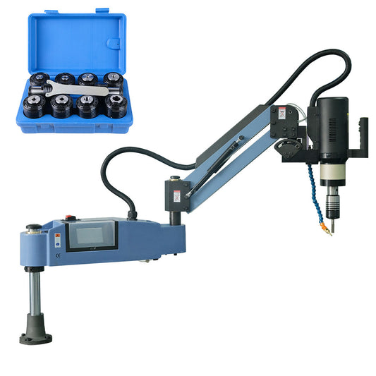 M12-M48 Electric Tapping Machine with AUTO Spray Oil System Vertical Type 11pcs ISO Tap Collets 1200mm Electric Tapper Machine 0-125RPM/min 360 Degree Flexible Tapping Arm