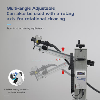 Laser Cleaning Auxiliary Device for Laser Rust Removal 60°Angle Adjustable 9 Cleaning Modes Automatic Even Cleaning with 400KG Magnetic Base