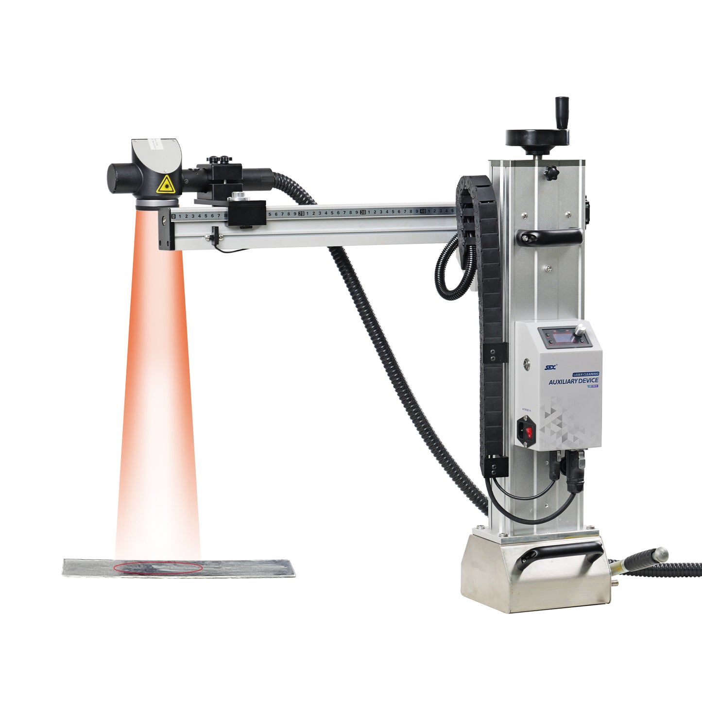 Laser Cleaning Auxiliary Device for Laser Rust Removal 60°Angle Adjustable 9 Cleaning Modes Automatic Even Cleaning with 400KG Magnetic Base