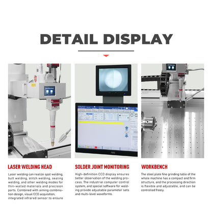 Fiber Laser Welder 5 Axis Platform Automatic Laser Welding Machine 1000/1500/2000/3000W Spot Size 0-5mm Laser Welding Machine for Metal Used In Aerospace Equipment