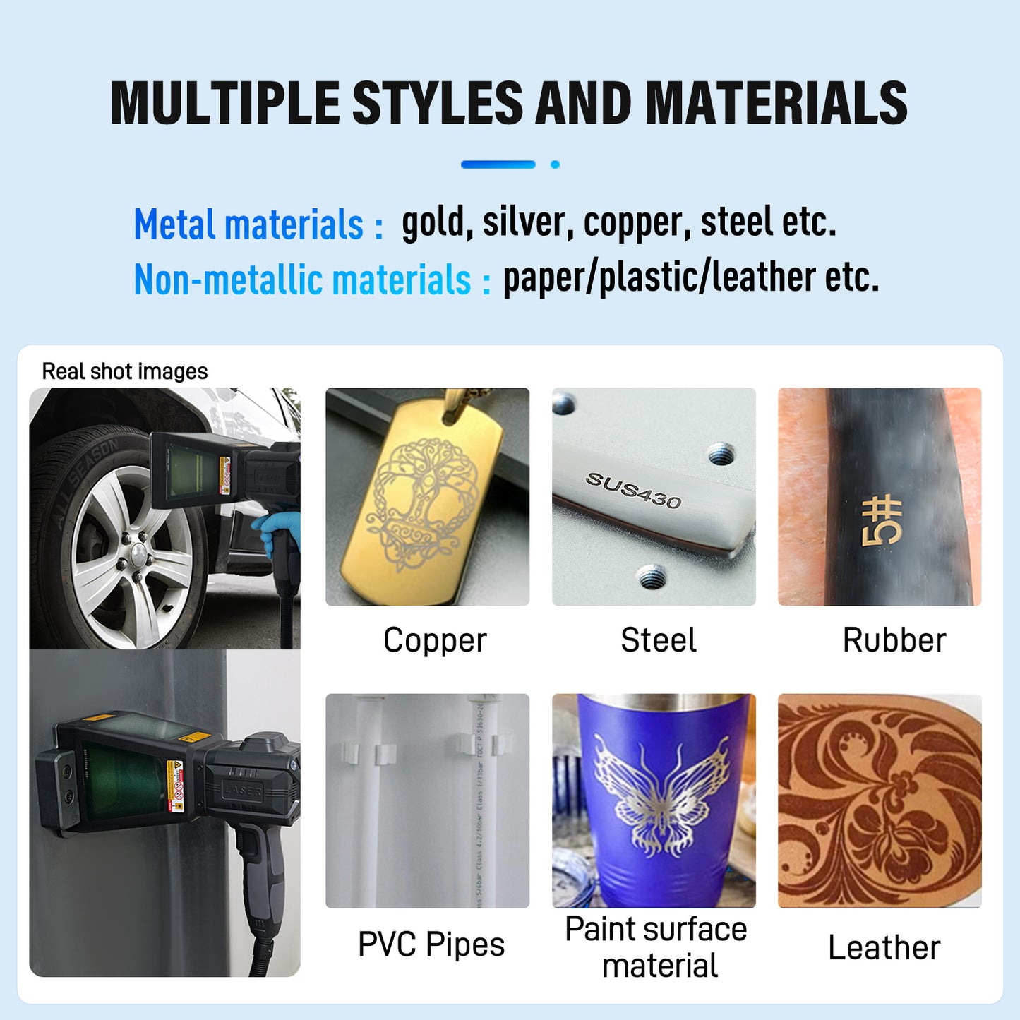 SFX Pro 20/30/50W Fiber Laser Engraver Portable Handheld 100*100mm Lens Laser Marking Machine Battery/AC Linux System 8 Core, 7-Inch Touch Screen, Dual Power, Infrared Positioning for Metal/Non-Metal Marking
