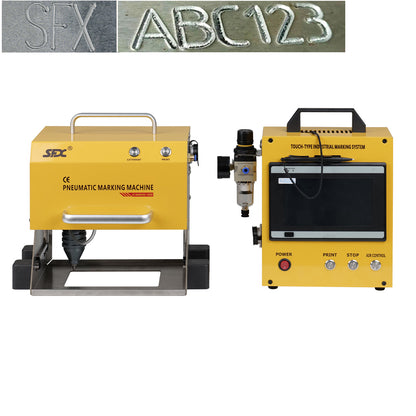 Pneumatic Metal Dot Peen Marking Machine 150x80mm(5.9x3.15inch) Metal Maker with Powerful Electromagnetic Base Pneumatic Portable Marking Machine