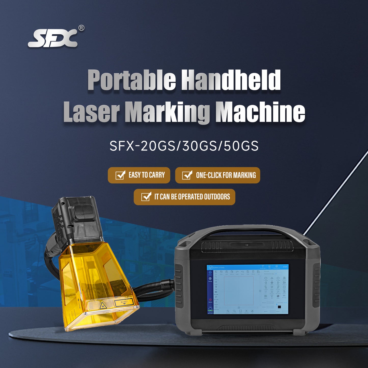 Fiber Laser Engraver Portable Handheld Laser Marking Machine 20W 30W 50W Engraving 70/100mm Linux System 8 Core Professor Laser Engraving Machine for Metal and Non-Metal