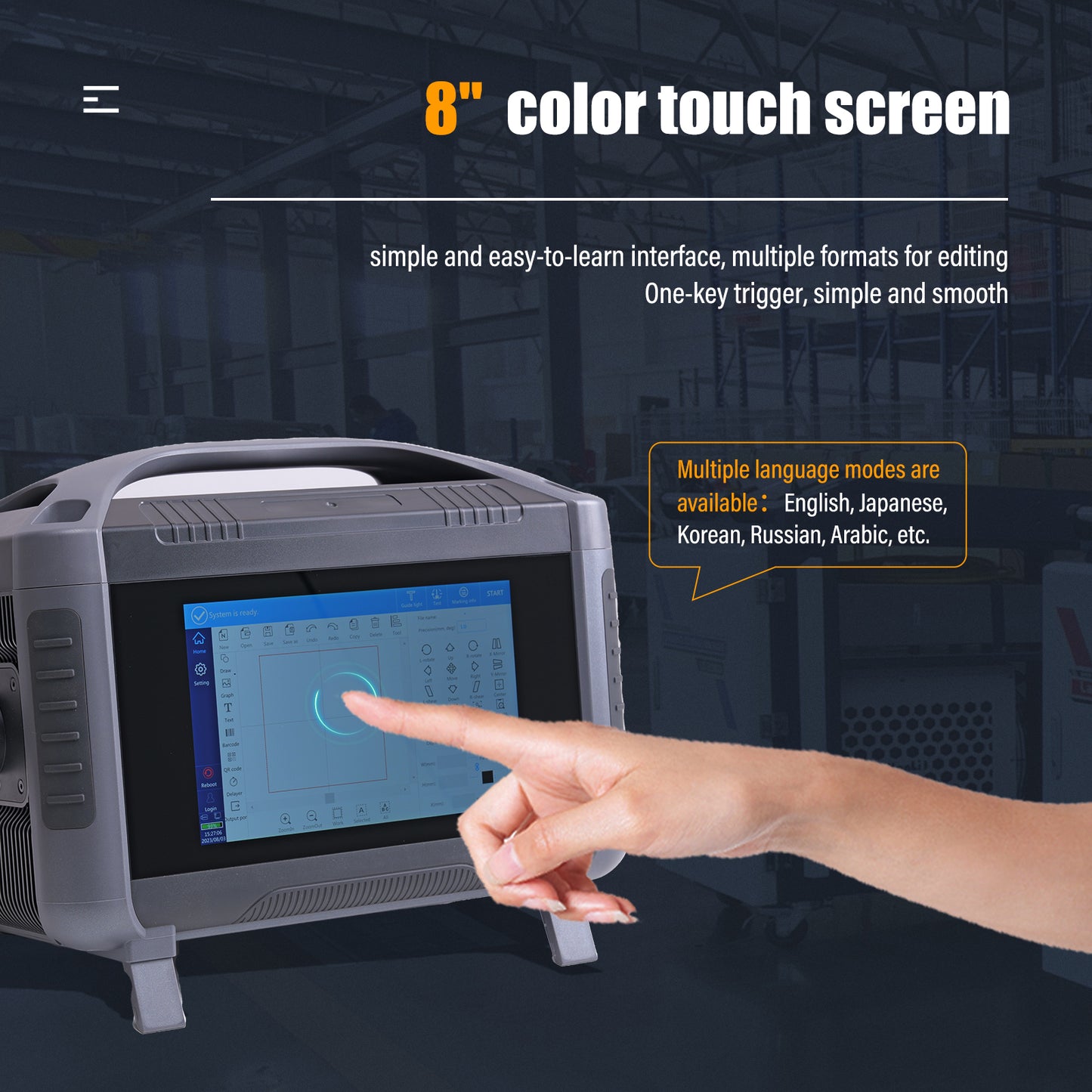 Fiber Laser Engraver Portable Handheld Laser Marking Machine 20W 30W 50W Engraving 70/100mm Linux System 8 Core Professor Laser Engraving Machine for Metal and Non-Metal