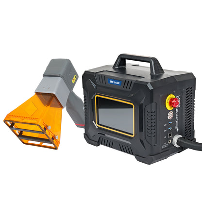 60W Fiber Laser Engraver Portable Handheld Laser Marking Machine Linux System 8 Core, 7-Inch Touch Screen, Dual Power, Infrared Positioning for Metal/Non-Metal Marking