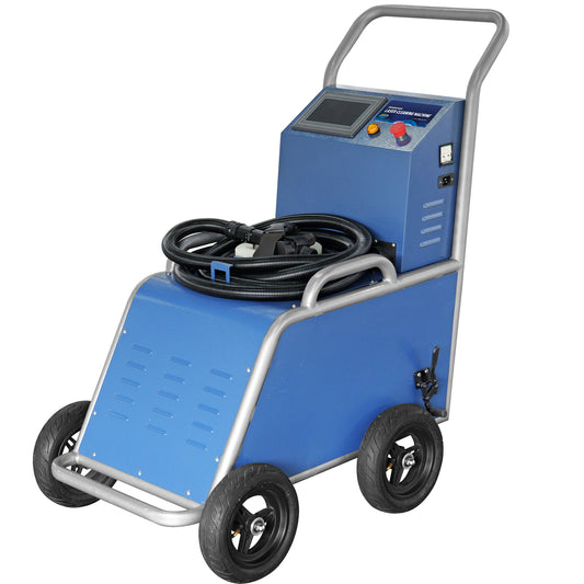 Off Road Pulse Laser Cleaner 300W Laser Rust Removal High Cleaning Efficiency Dual Cleaning Head Protection Suit Outdoor and Field Oil/Stains/Paint/Coating Cleaning