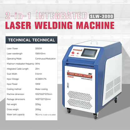 US Stock Handheld Laser Welding Machine SFX SLW 1500W 2000W 3000W 2 in 1 Fiber Portable Welder with Auto Wire Feeder Suitable for Metal/Stainless Steel /Aluminum