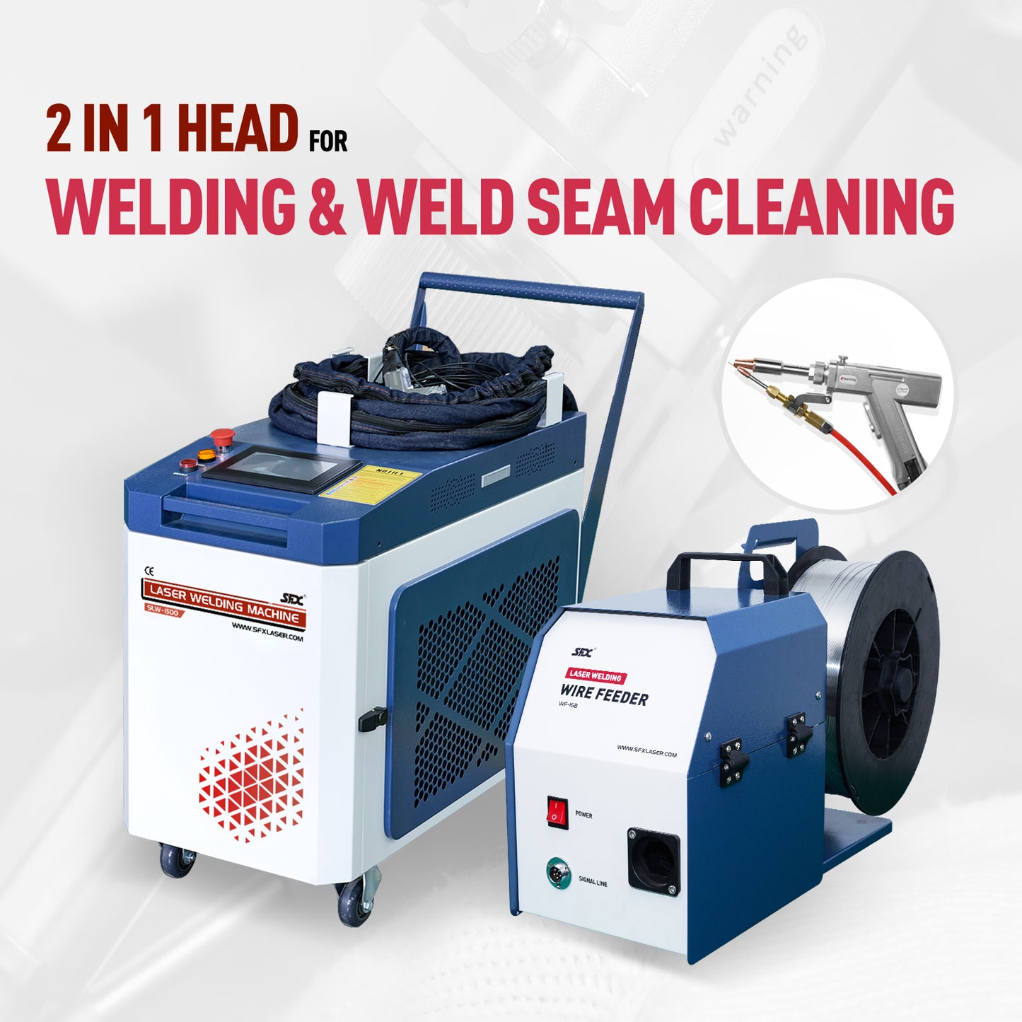US Stock Handheld Laser Welding Machine SFX SLW 1500W 2000W 3000W 2 in 1 Fiber Portable Welder with Auto Wire Feeder Suitable for Metal/Stainless Steel /Aluminum