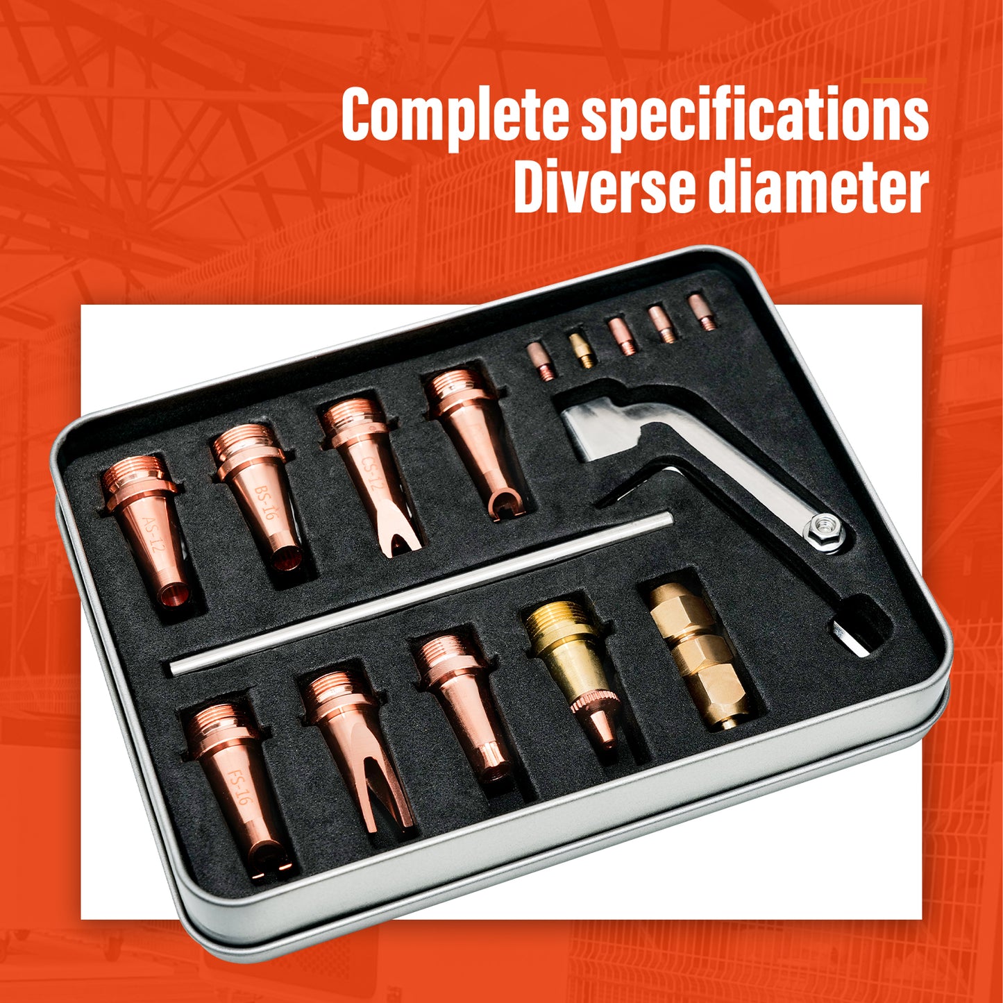 Air-Cooled Welding Machine Copper Nozzle Set 9Pcs Welding Nozzle– Welding tips for Welding Guns, Hobart Machines
