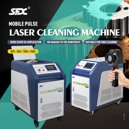 SFX Water Cooled Laser Handheld Cleaning Machine 500mm Wide Scan, Double Wobble Cleaning Head Smart IoT Remote 500/1000/2000W Laser Cleaner, Efficient Rust Removal, Portable Cleaning Machine for Metal