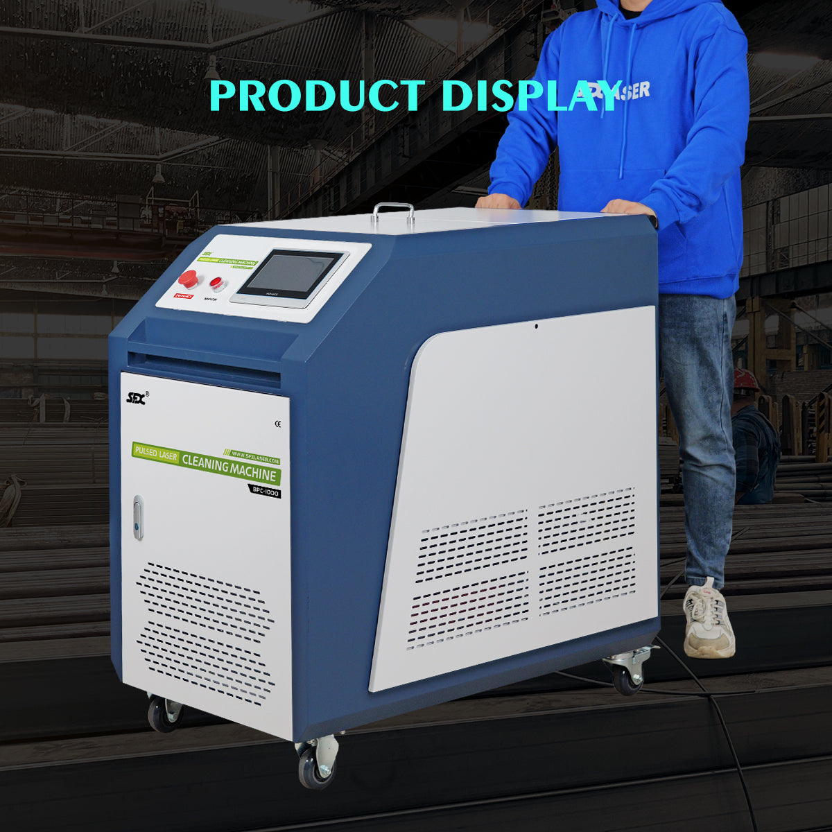 SFX Water Cooled Laser Handheld Cleaning Machine 500mm Wide Scan, Double Wobble Cleaning Head Smart IoT Remote 500/1000/2000W Laser Cleaner, Efficient Rust Removal, Portable Cleaning Machine for Metal