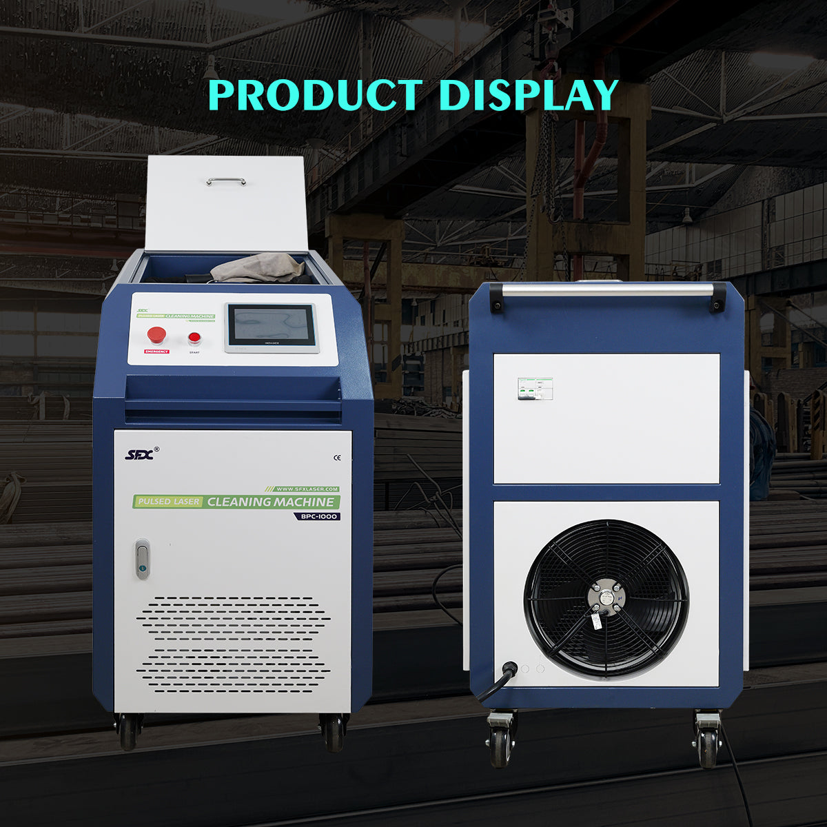 SFX Water Cooled Laser Handheld Cleaning Machine 500mm Wide Scan, Double Wobble Cleaning Head Smart IoT Remote 500/1000/2000W Laser Cleaner, Efficient Rust Removal, Portable Cleaning Machine for Metal