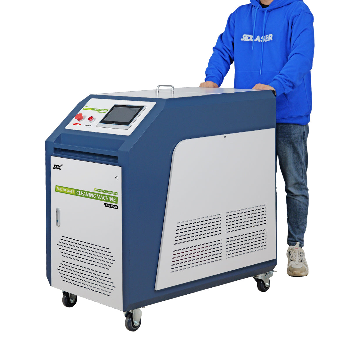 SFX Water Cooled Laser Handheld Cleaning Machine 500mm Wide Scan, Double Wobble Cleaning Head Smart IoT Remote 500/1000/2000W Laser Cleaner, Efficient Rust Removal, Portable Cleaning Machine for Metal