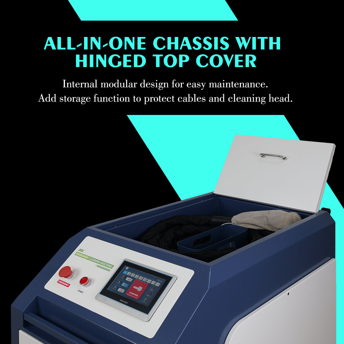 SFX Water Cooled Laser Handheld Cleaning Machine 500mm Wide Scan, Double Wobble Cleaning Head Smart IoT Remote 500/1000/2000W Laser Cleaner, Efficient Rust Removal, Portable Cleaning Machine for Metal