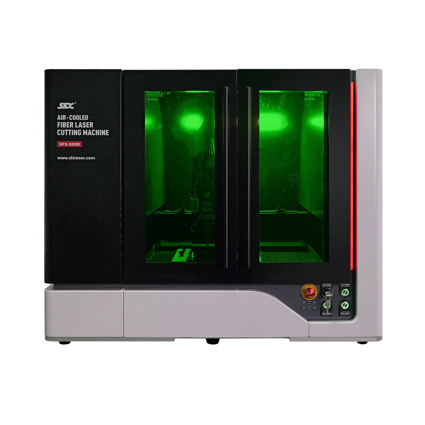 SFX 2030 Air-Cooled Precise Fiber Laser Cutting Machine (1200W 1500W 2000W 3000W) for Stainless Steel, Aluminum, Copper, High-reflection Resistant Materials