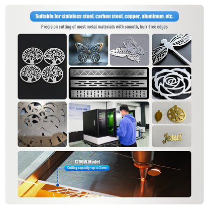 SFX 2030 Air-Cooled Precise Fiber Laser Cutting Machine (1200W 1500W 2000W 3000W) for Stainless Steel, Aluminum, Copper, High-reflection Resistant Materials