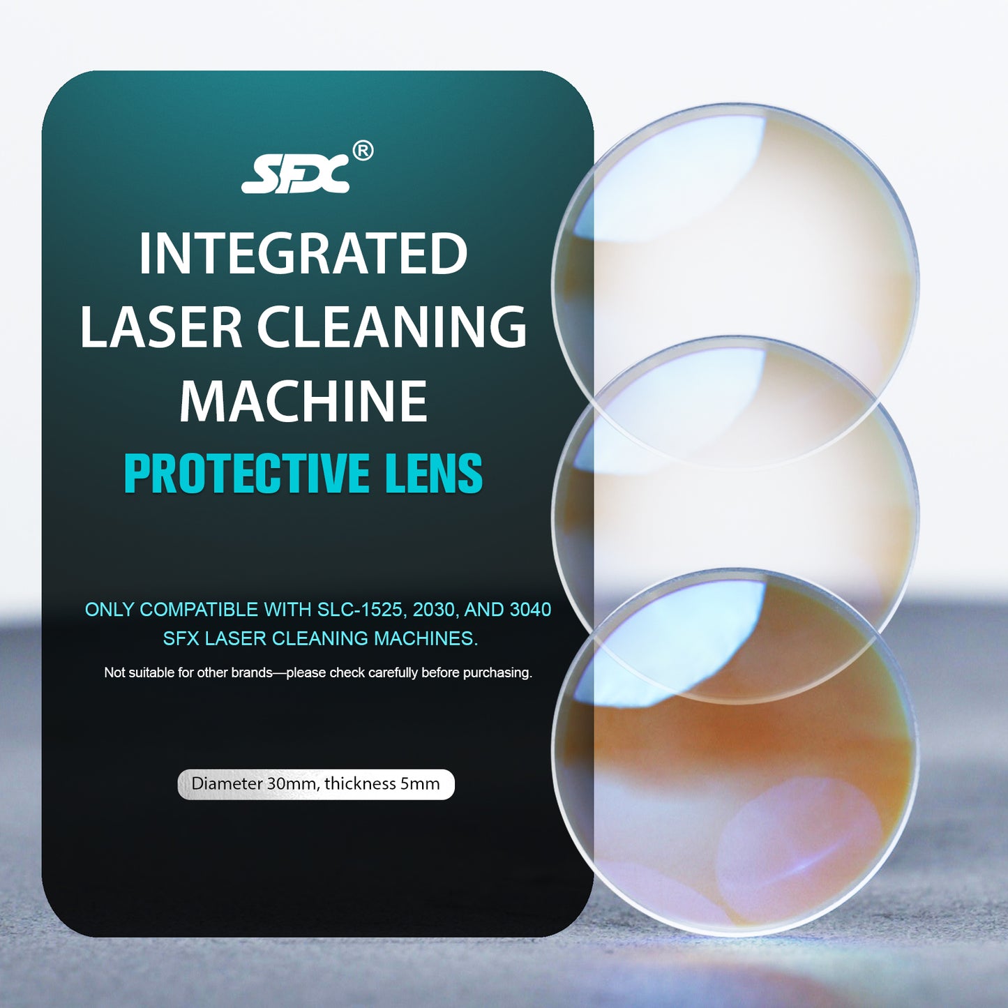 Protective Lens 3PCS/10PCS for SLC-1525/2030/SLC-3040 Handheld Laser Cleaning Machine Diameter 30mm Thickness 5mm Suitable for Continuous Laser Head