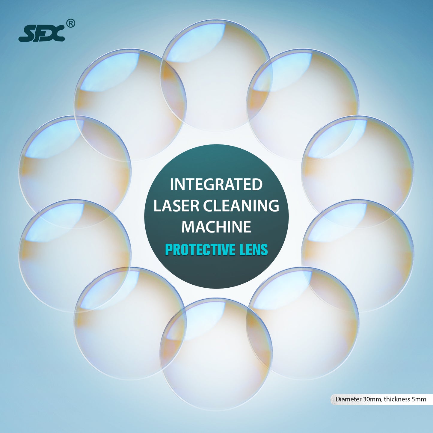 Protective Lens 3PCS/10PCS for SLC-1525/2030/SLC-3040 Handheld Laser Cleaning Machine Diameter 30mm Thickness 5mm Suitable for Continuous Laser Head