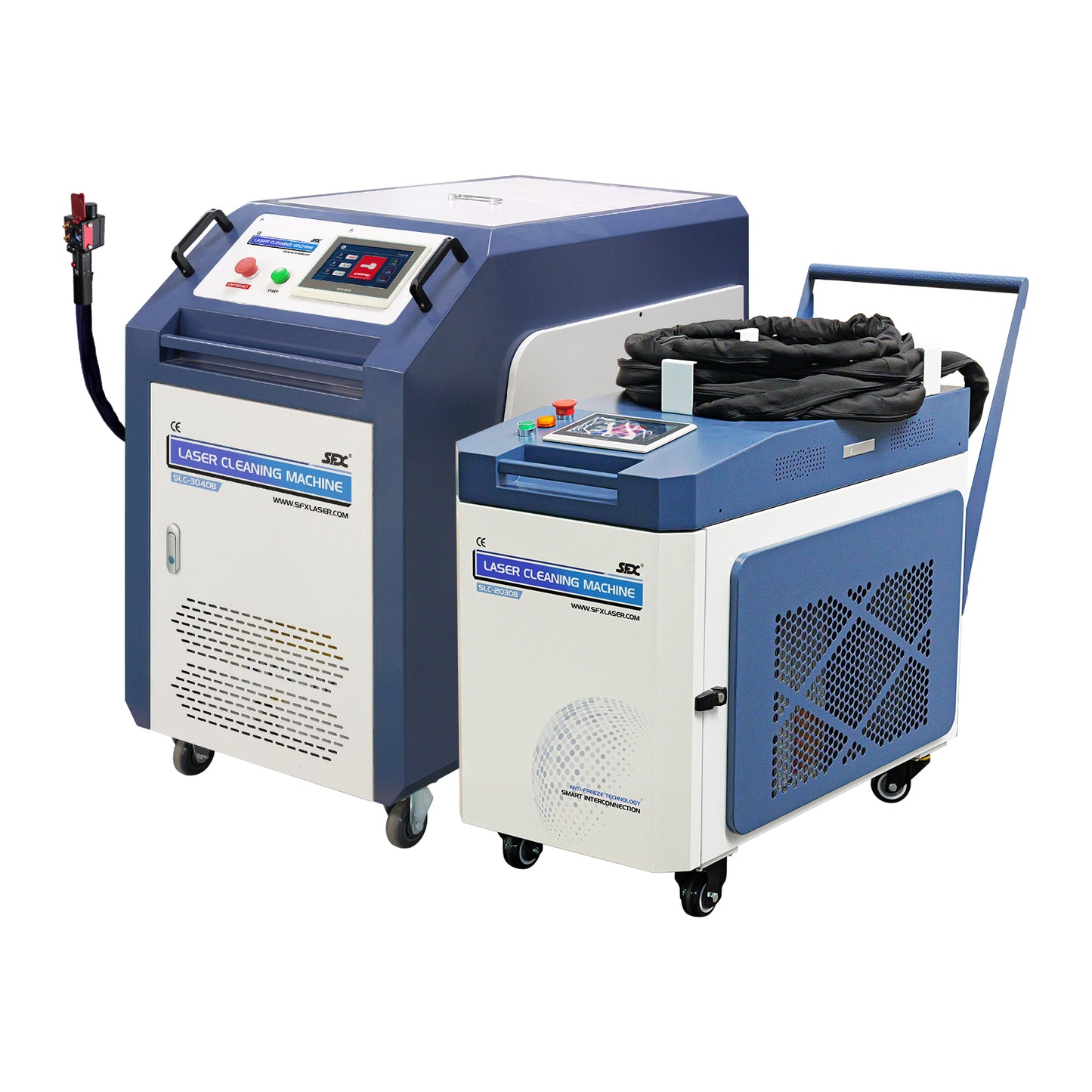 SFX SLC 2000W/3000W IoT Fiber Laser Cleaner with Double-Wobble Technology, 300*60mm Wide Scan & Anti-Freeze System for Rust, Paint and Oil Removal