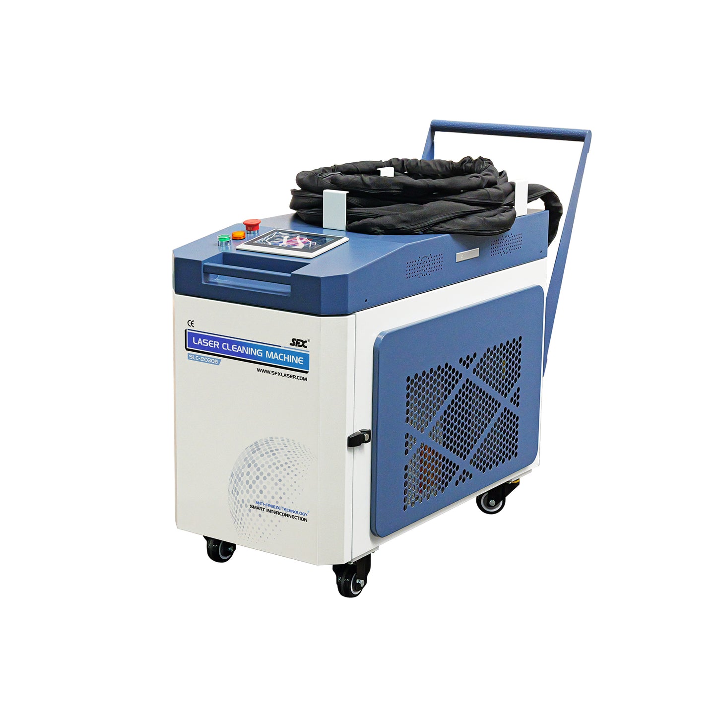 SFX SLC 2000W/3000W IoT Fiber Laser Cleaner with Double-Wobble Technology, 300*60mm Wide Scan & Anti-Freeze System for Rust, Paint and Oil Removal