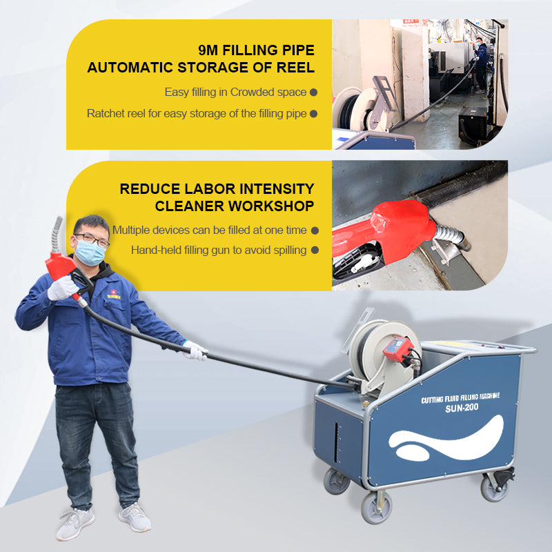 US Stock SFX Chip and Sludge Removal Machine – Pneumatic Power, 100L/min Flow, 9L Filter Drum – Efficient Cleaning for Machine Tool Coolant Tanks