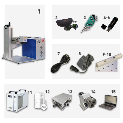 US Stock JPT MOPA Fiber Laser Engraver 3W/5W/10W/15W/UV Laser Marking Machine Engraving Machine