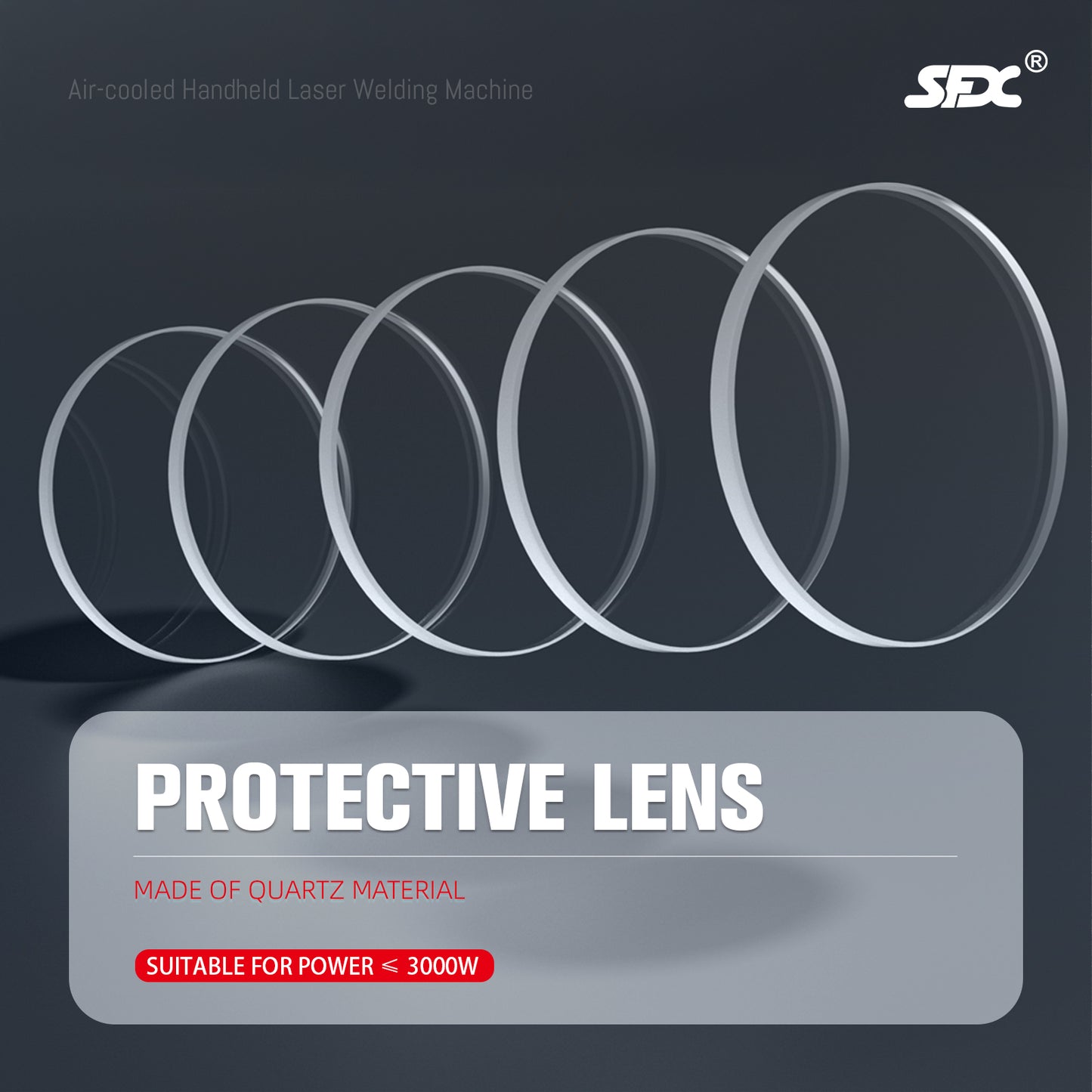 5Pcs Air-Cooled Laser Welding Machine Protective Lens D20XT3mm Quartz Fits ≤ 3000W Handheld Welders