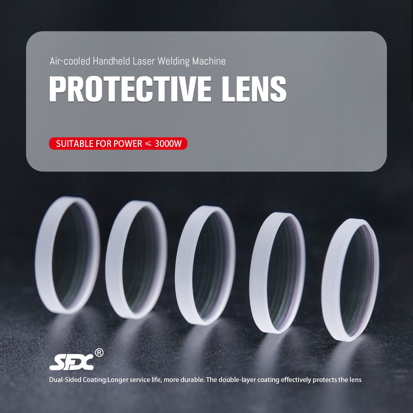 5Pcs Air-Cooled Laser Welding Machine Protective Lens D20XT3mm Quartz Fits ≤ 3000W Handheld Welders