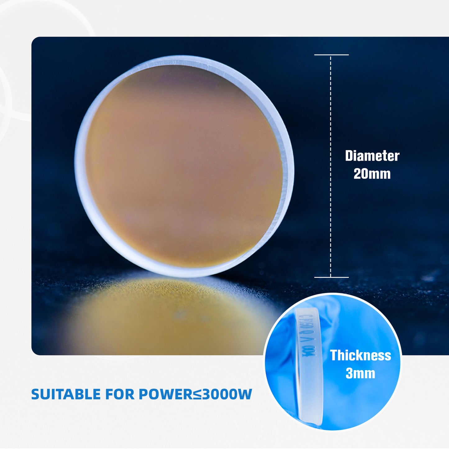 5Pcs Air-Cooled Laser Welding Machine Protective Lens D20XT3mm Quartz Fits ≤ 3000W Handheld Welders