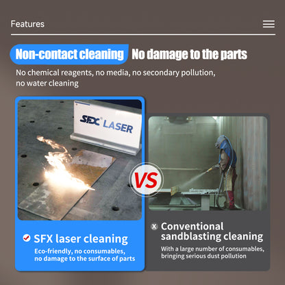 Backpack Laser Cleaning Machine 200W Laser Paint Removal 8 Cleaning Modes Battery/Power Suitable for Paint/Oil Removal