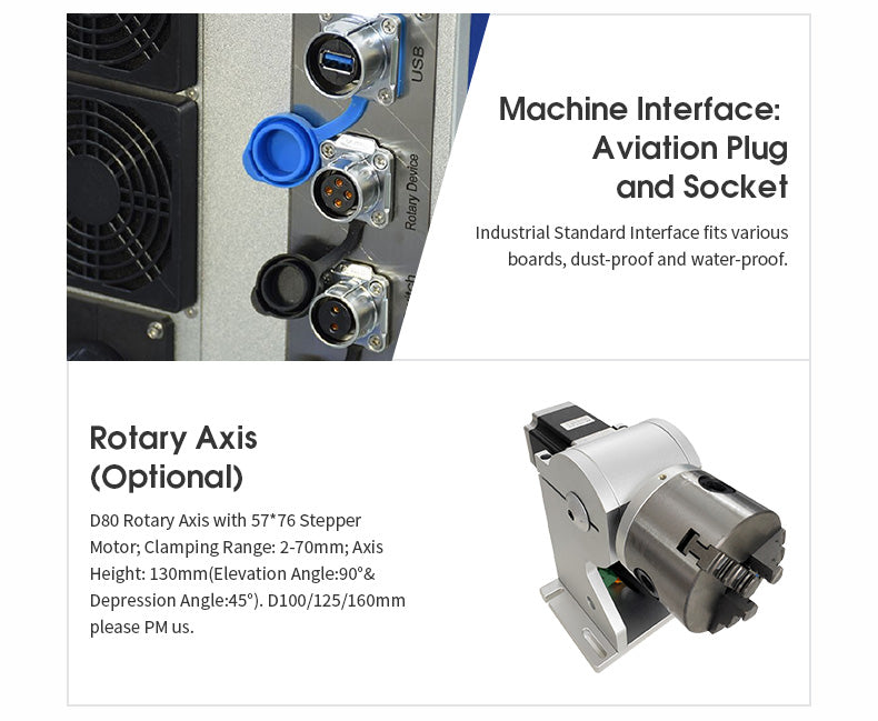 US Stock JPT MOPA E2 Fiber Laser Engraver 60W 100W 200W Fiber Laser Marking Machine Engraving  Lens