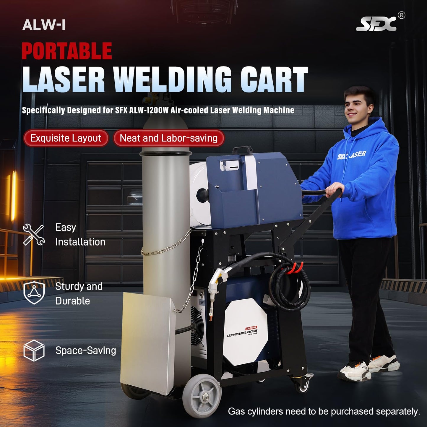 US STOCK SFX Laser Welding Machine ALW-1200A Portable Air-Cooled Handheld Laser Welding Machine – Compact, High-Performance Welding with Integrated Wire Feeder & Customizable Settings