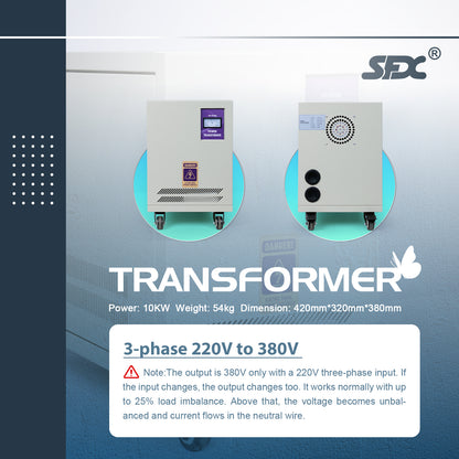 Used SFX 10KW Three Phase 220V to 380V Transformer 10000W Converter Adapter 220V to 380V Transform AC220V for BLC-3000 laser cleaning machine BLW-3000 laser welding machine
