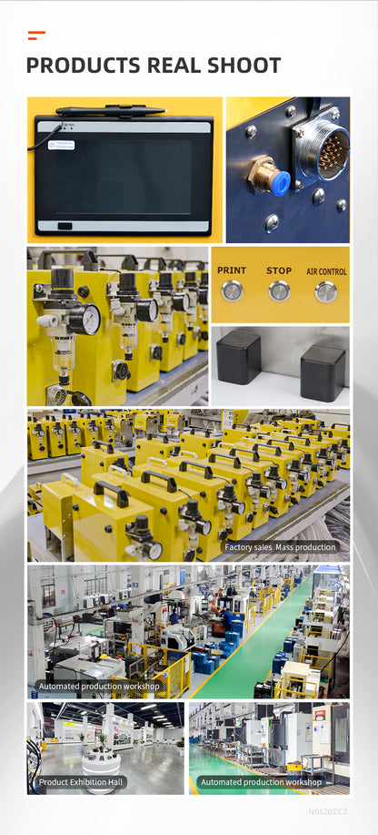 Pneumatic Metal Dot Peen Marking Machine 150x80mm(5.9x3.15inch) Metal Maker with Powerful Electromagnetic Base Pneumatic Portable Marking Machine