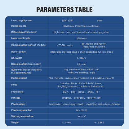 SFX Pro 20W 50W Fiber Laser Engraver Portable Handheld Laser Marking Machine Linux System 8 Core, 7-Inch Touch Screen, Dual Power, Infrared Positioning for Metal/Non-Metal Marking