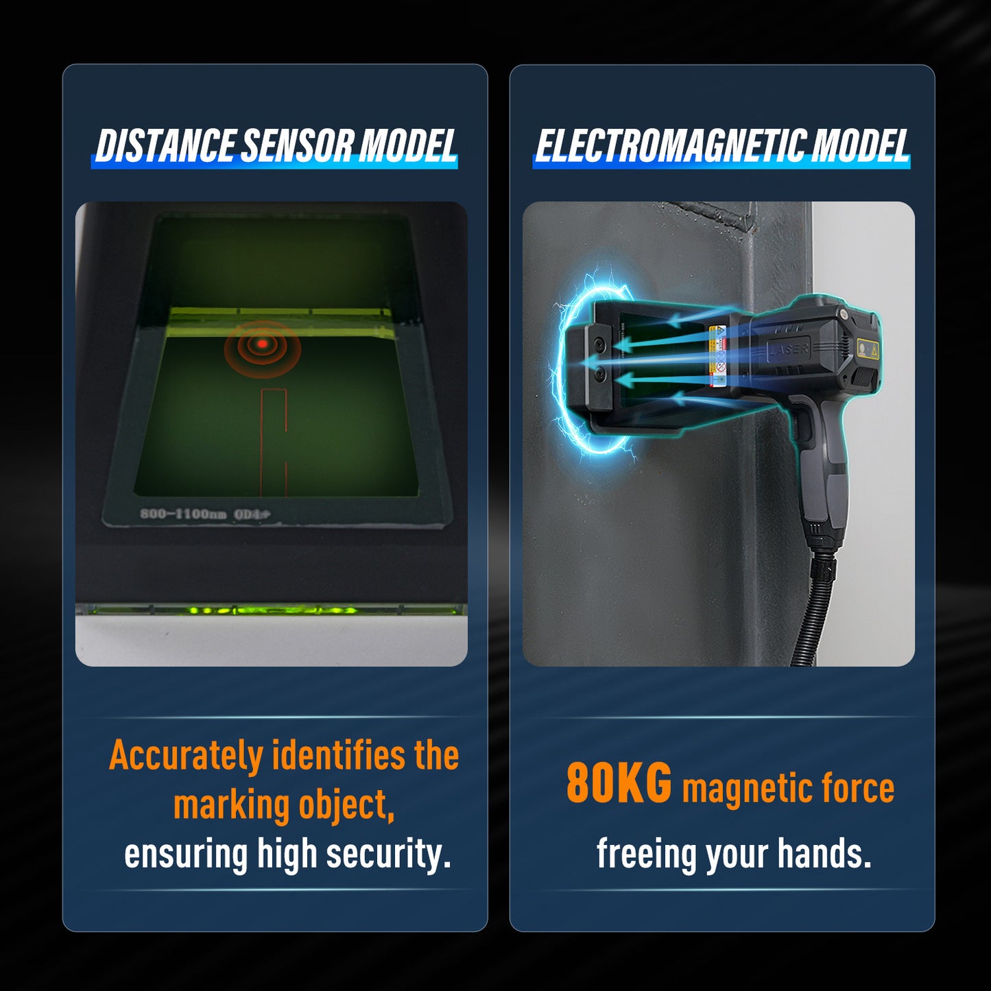 SFX Pro 20W 50W Fiber Laser Engraver Portable Handheld Laser Marking Machine Linux System 8 Core, 7-Inch Touch Screen, Dual Power, Infrared Positioning for Metal/Non-Metal Marking