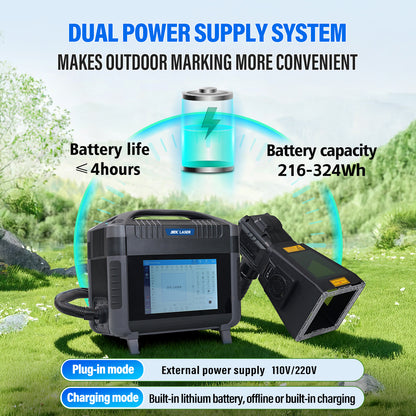 SFX Pro 20W 50W Fiber Laser Engraver Portable Handheld Laser Marking Machine Linux System 8 Core, 7-Inch Touch Screen, Dual Power, Infrared Positioning for Metal/Non-Metal Marking