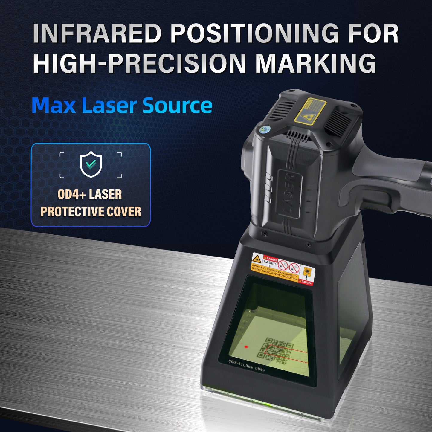 SFX Pro 20W 50W Fiber Laser Engraver Portable Handheld Laser Marking Machine Linux System 8 Core, 7-Inch Touch Screen, Dual Power, Infrared Positioning for Metal/Non-Metal Marking