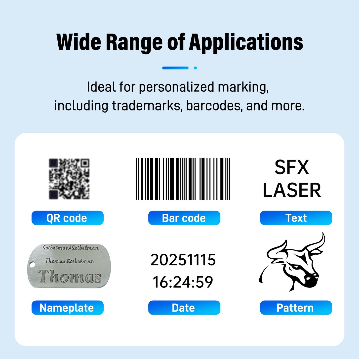 SFX Pro 20W 50W Fiber Laser Engraver Portable Handheld Laser Marking Machine Linux System 8 Core, 7-Inch Touch Screen, Dual Power, Infrared Positioning for Metal/Non-Metal Marking