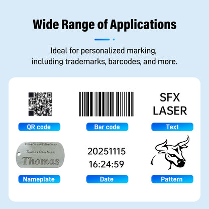 SFX Pro 20W 50W Fiber Laser Engraver Portable Handheld Laser Marking Machine Linux System 8 Core, 7-Inch Touch Screen, Dual Power, Infrared Positioning for Metal/Non-Metal Marking