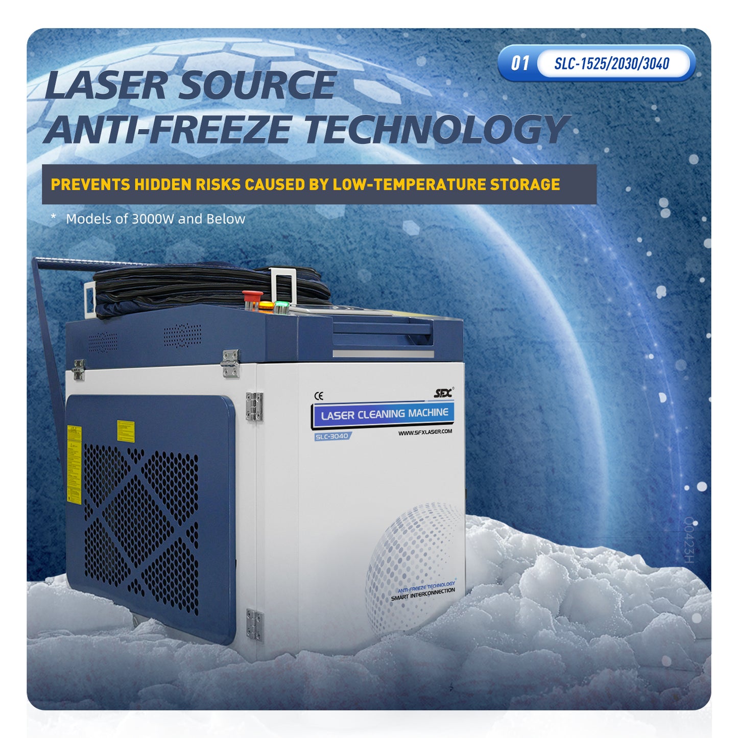 SFX Laser Rust Removal 1500W/2000W/3000/6000W Laser Cleaning Machine 500mm Cleaning Rust & Paint Removal with Smart Control & Anti-Freeze Systemfor Rust Oil Paint Remover